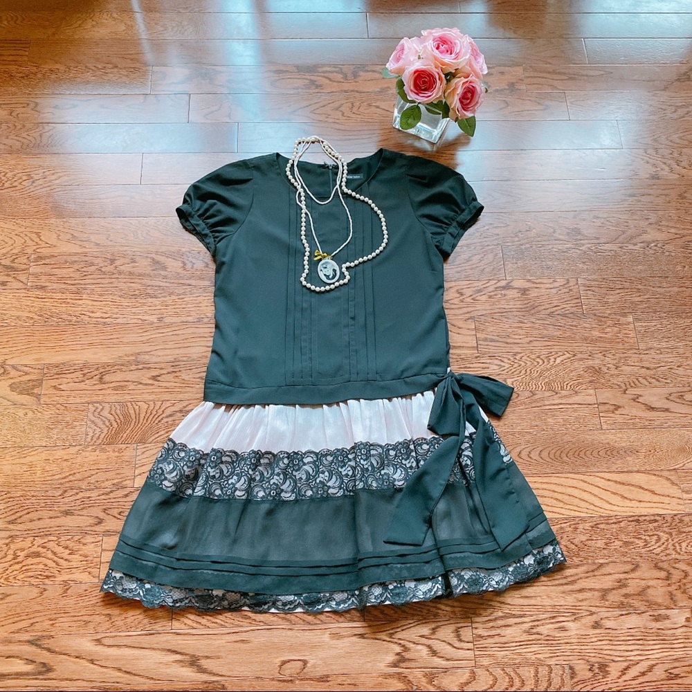 DR05 Alma Milano Black Drop Waist Dress